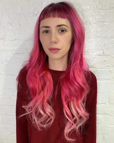 Dlhé ružové vlasy Ombre
