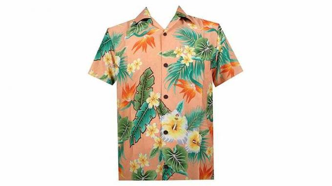 Alvish Hawaiian skjorte med blomsterblad for menn