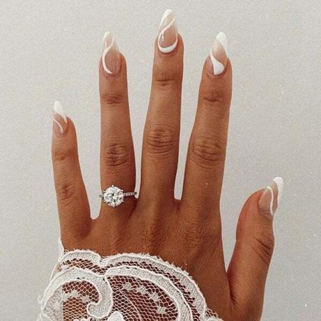 Białe paznokcie ślubne