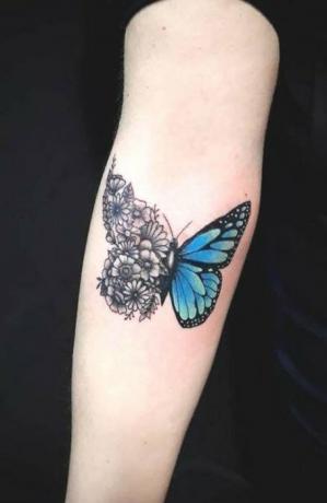 Tetování motýla slunečnice