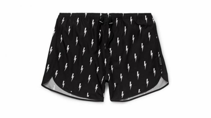 Shorts de baño estampados de corte corto y corte ajustado de Neil Barret