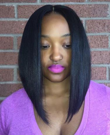 Middle Part Angled Lob Sew In