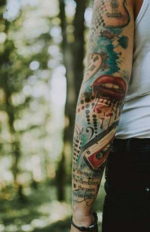 Farebné patchworkové tetovanie