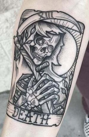 Obrys tetovania Grim Reaper