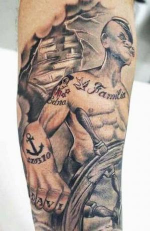 Popeye Anchor tetoválás