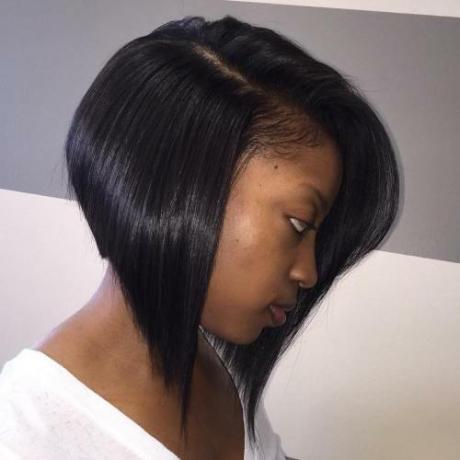 Angled Bob With Side Part