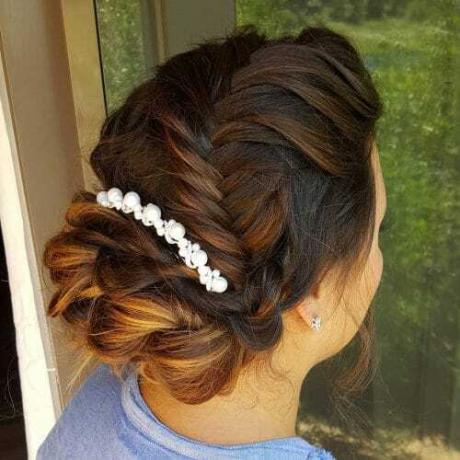 Sweeping Fishtail Braid Updo