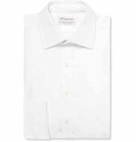 + Turnbull & Asser bijela pamučna smoking majica s oprsnicama