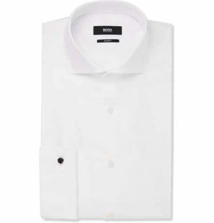 Biała bawełniana koszula o wąskim kroju Jaiden