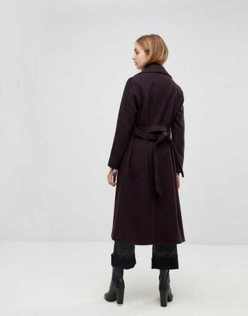 Dugi kaput s remenom od vune i kašmira u kombinaciji Helene Berman