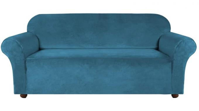 Turkoosi Velvet Sohva Slipcover Stretch Couch
