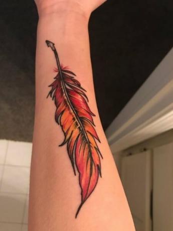 Phoenix fjer tatovering