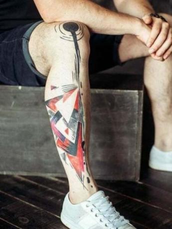 Trash Polka Leg Tatuering