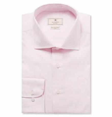 Camisa de popelina de algodón de corte entallado rosa Mayfair