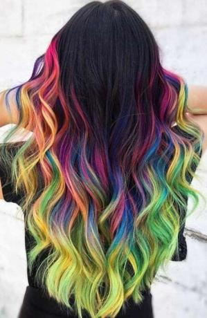 Rainbow Ombre frizura