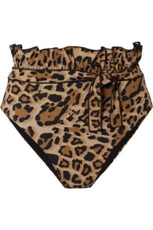 Cuecas de biquíni de alta elevação com estampa de leopardo reversível Lanai