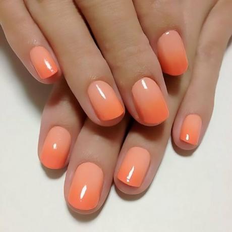 Orange Ombre naglar