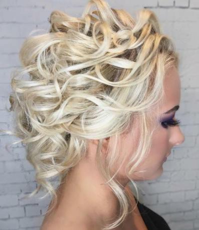 Blond Curly Prom Updo