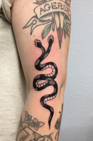 Dvě hlavy hadí tetování