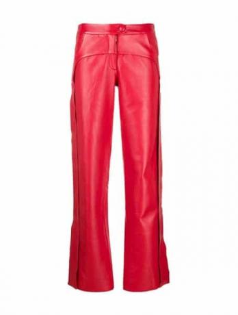 Czerwone skórzane spodnie