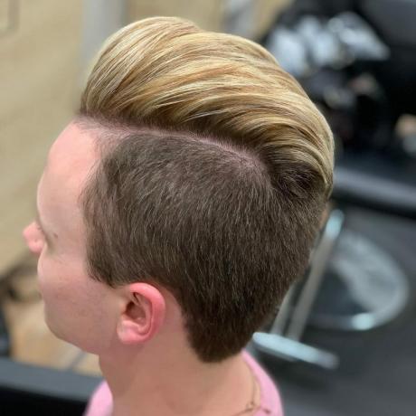 Slicked Back Hard Line Haircut