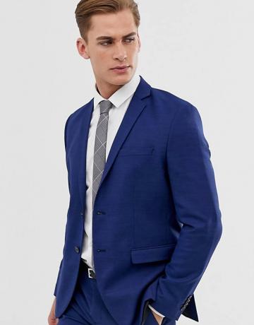 Strečová bunda Jack & Jones Premium Slim Fit v modrej farbe