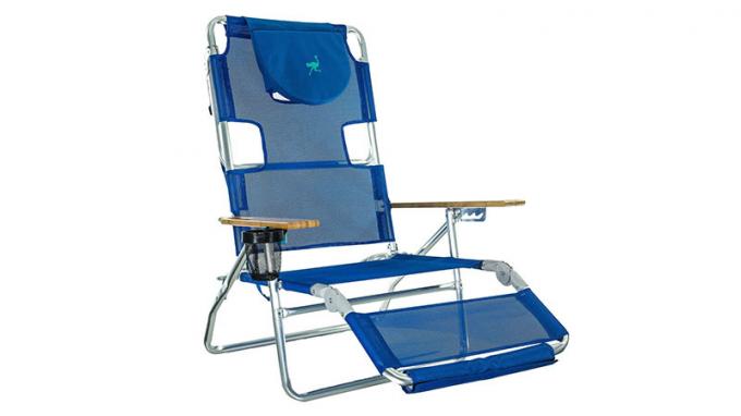 Cadeira de praia reclinável de 5 posições de alumínio leve 3 em 1 avestruz