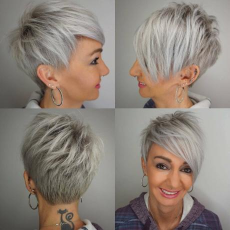 Choppy Grey Pixie dla cienkich włosów
