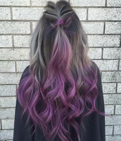 Ash Brown To Purple Ombre