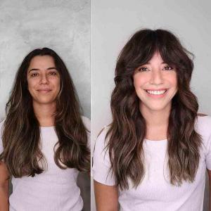17 schmeichelhafteste lange zottelige Frisuren für Frauen mit dickem Haar
