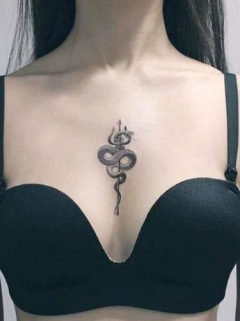 Tatuaje De Serpiente En El Pecho