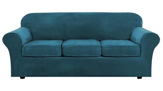 H.VERSAILTEX Moderni samettipehmo 4 -osainen korkea joustava sohva