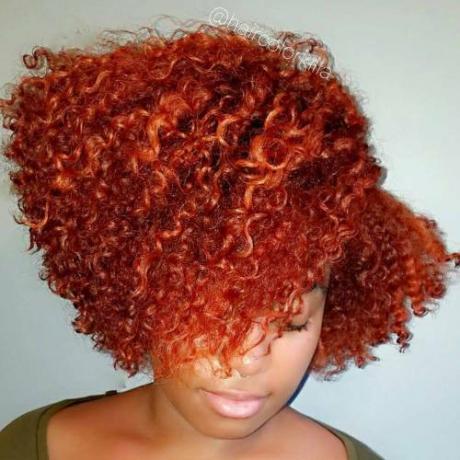 African American Curly Red Bob