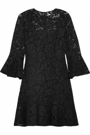 Valentino 러플 코튼 혼방 기퓌르 레이스 미니 드레스