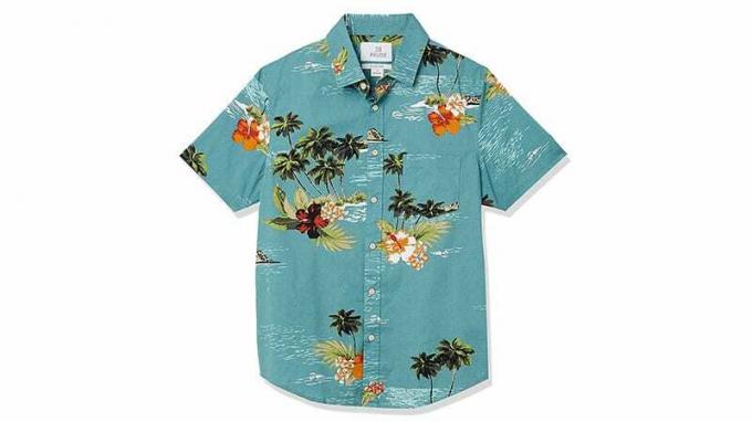 28 Palms 남성 슬림 핏 스트레치 코튼 트로피컬 하와이안 셔츠