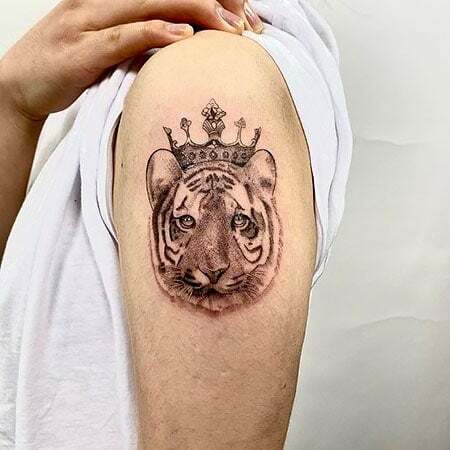 Tiger s tetovaním koruny 3