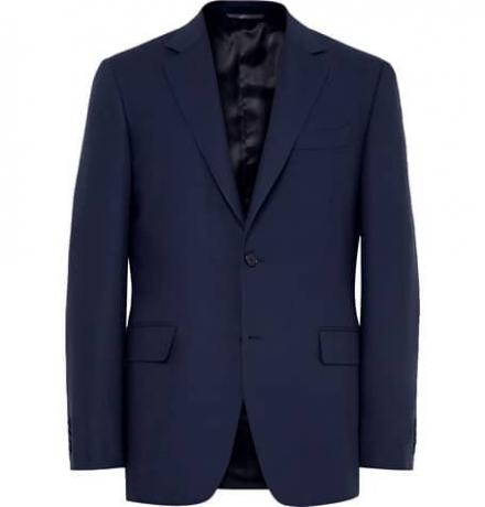 Modra Slim-Fit potovalna vodoodporna jakna iz volne