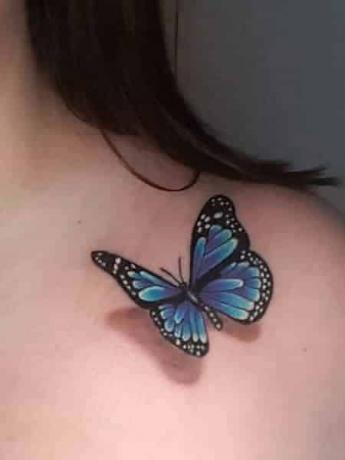 Modré 3d tetovanie