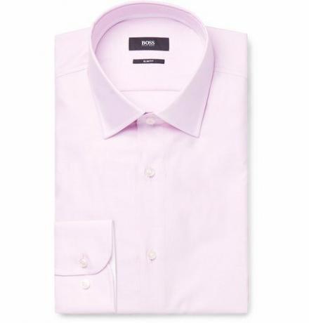 Vaaleanpunainen Jesse Slim Fit -puuvilla Oxford -paita