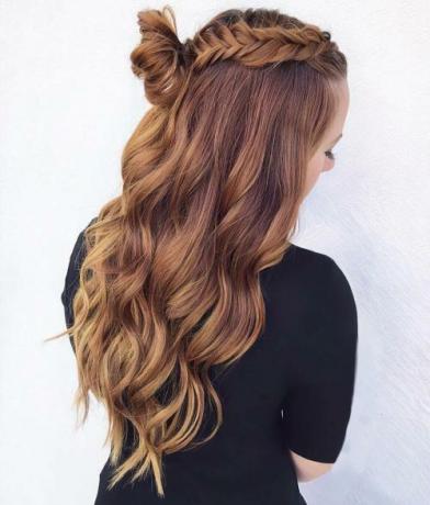 Braid And Half Up Top Knot