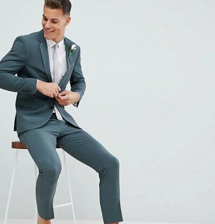 Burton Menswear Muscle Fit -kostym i kaki