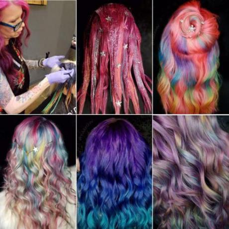 Opciones de coloración del cabello de unicornio