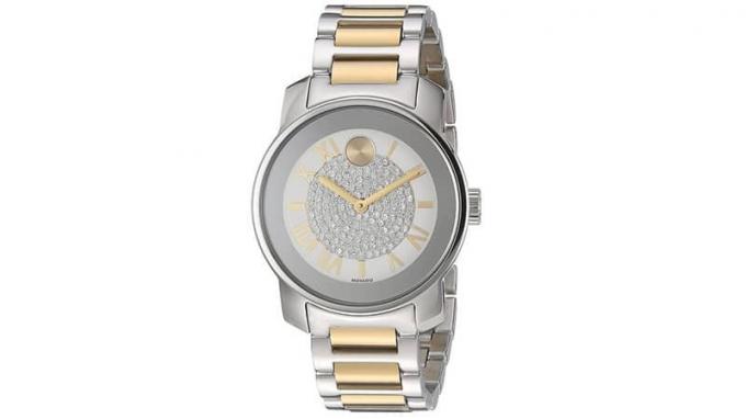 Dámské hodinky Movado 3600256 s výrazným analogovým displejem, švýcarské křemenné dvoubarevné hodinky