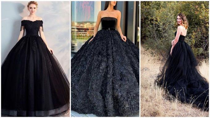 Czarna suknia ślubna suknia