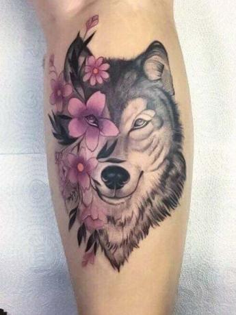 Wolf Leg Tatuering