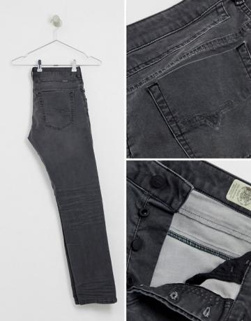 Zúžené džínsy Diesel D Bazer Slim Fit v šedej farbe 0699p
