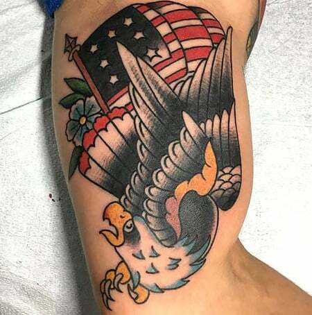 Amerikaanse vlag adelaar tatoeage