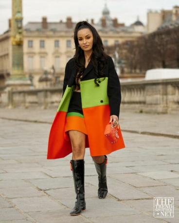 Týždeň módy v Paríži jeseň zima 2022 Týždeň módy ženy v pouličnom štýle 8