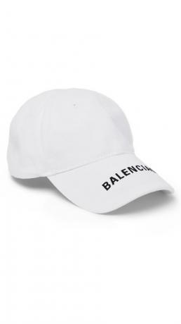 Gorra de béisbol de sarga de algodón con logo de Balenciaga bordado