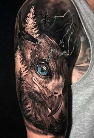 Tetovanie s polovičným rukávom orla (1)